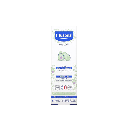 Mustela Cradle Cap Moisturizing & Softening Scalp Cream for Babies (0+ Months) - fragrance free 40ml