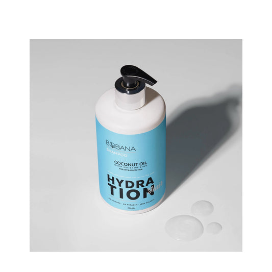 Bobana Hydration Deep Moisturizing Hair Shampoo with Coconut Oil for Dry & Frizzy Hair - silicone free, parabens free, sulfate free 400 ML