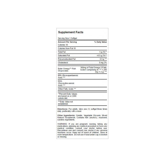 PURITANS PRIDE OMEGA-3 FISH OIL 1200MG 100 SOFTGEL