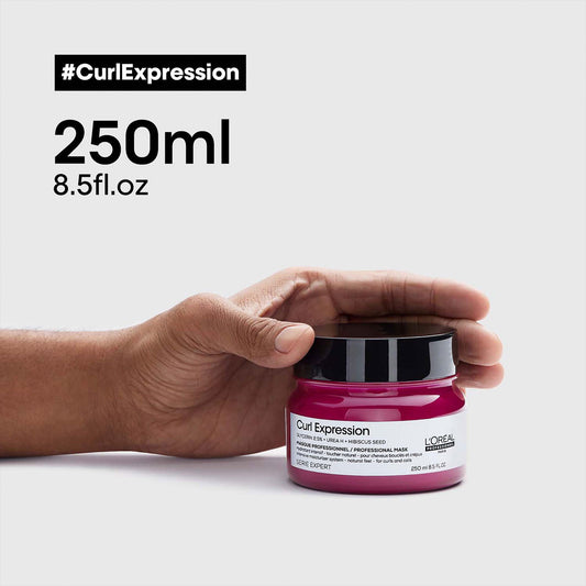 L'Oreal Professional Curl Expression Moisturizing Hair Mask with Glycerin, Urea H & Hibiscus Seed for Curls & Coils 500 ML