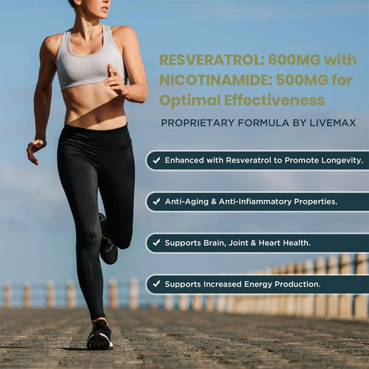 Live Max NMN & Resveratrol 1100 MG 60 CAP IMP++