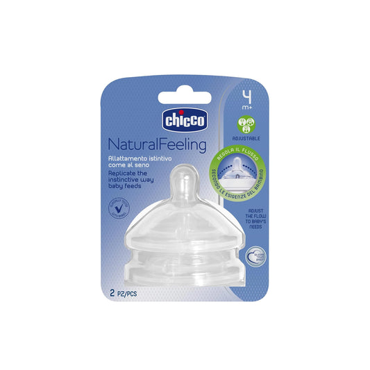 Chicco Natural Feeding Anti-Colic Soft Silicone Nipples (4+ Months) 2 pcs