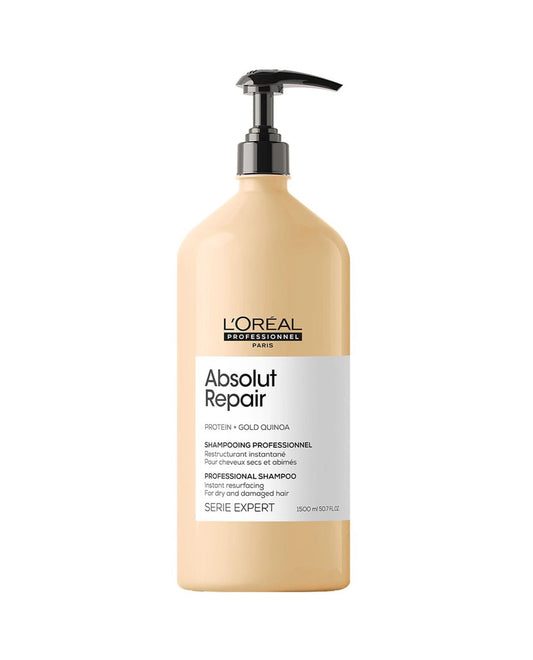 L'Oreal Professional Absolut Repair Instant Resurfacing Shampoo with Protein & Gold Quinoa for Dry & Damaged Hair 1500 ML
