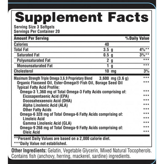 Puritans Pride Triple Omega  3-6-9 60 Soft