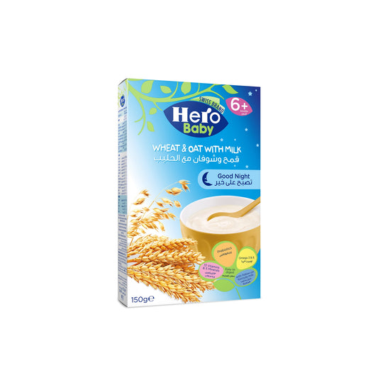 Hero Baby Good Night Wheat & Oat Cereal with Milk (6+ Months) 150 gr