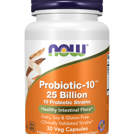 NOW Probiotic-10 25 Billion 30 Capsules