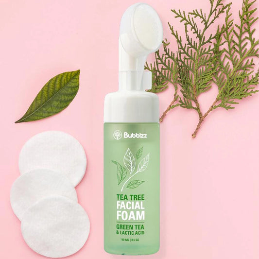 Bubblzz Antiseptic & Exfoliating Tea Tree Facial Wash with Aloe Vera, Sage & Licorice Extracts 150ml