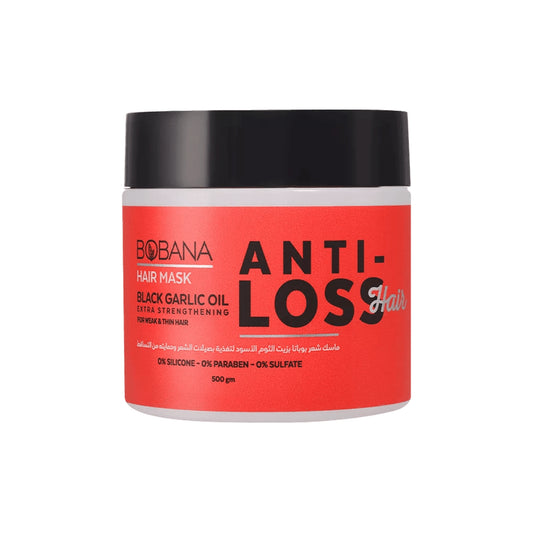 Bobana Anti Loss Extra Strengthening Hair Mask with Black Garlic Oil for Weak & Thin Hair - parabens free, sulfate free, silicone free 500 ML