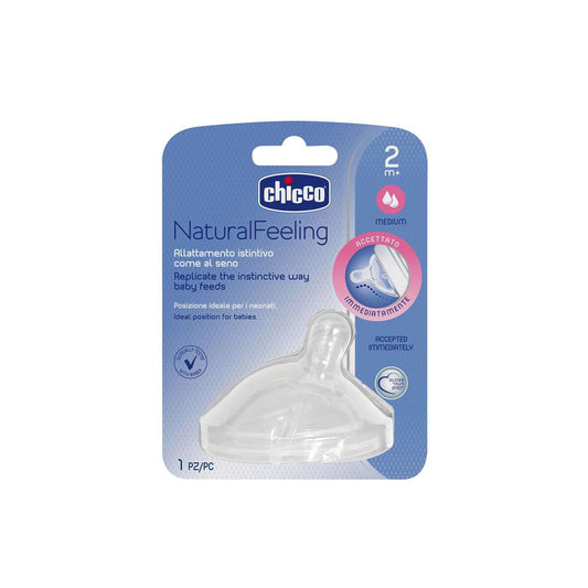 Chicco Natural Feeling Silicone Medium Flow Feeding Nipple (2+ Months) 1 pcs
