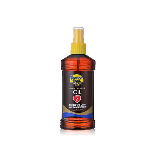 Banana Boat Water-Resistant Deep Tanning Oil Spray with Carrot & Banana Extracts SPF2 236 ml