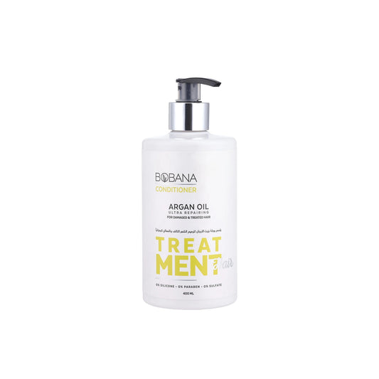 Bobana Treatment Ultra Repairing Hair Conditioner with Argan Oil for Damaged & Treated Hair - silicone free, parabens free, sulfate free 400 ML