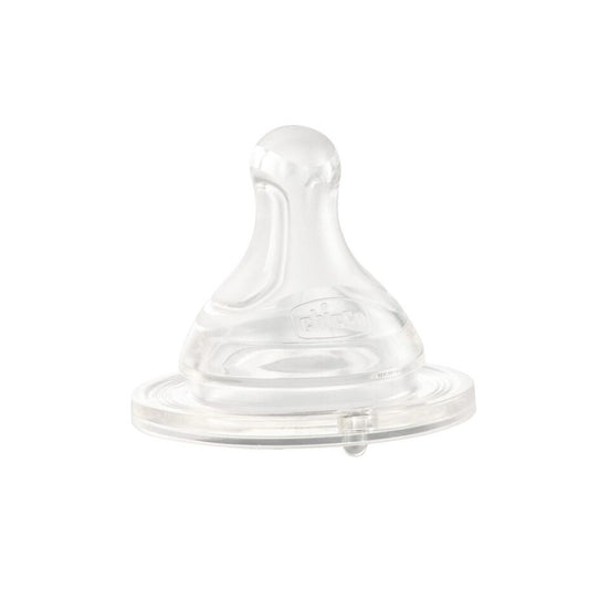 Chicco Well Being White Regular Flow Nipple for Feeding Bottles (0+ Months) 2 per pack