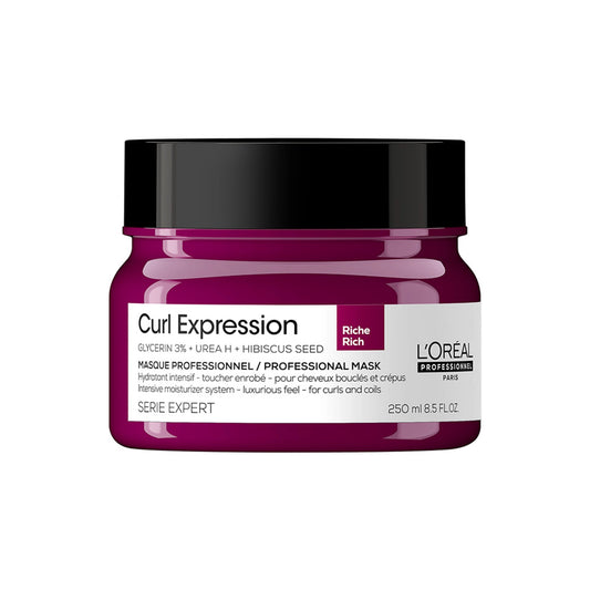 L'Oreal Professional Curl Expression Rich Moisturizing Hair Mask with Glycerin, Urea H & Hibiscus Seed Extract for Curls & Coils 250 ML