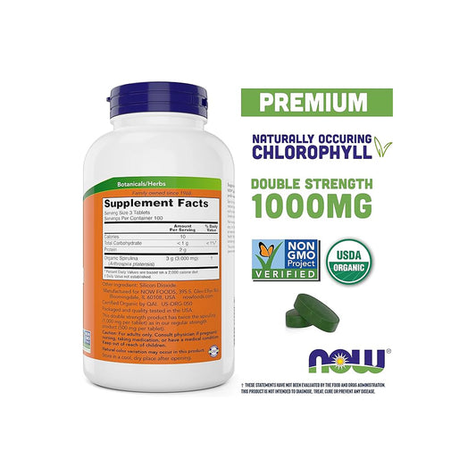 Now Spirulina 1000 Mg 120 Tab