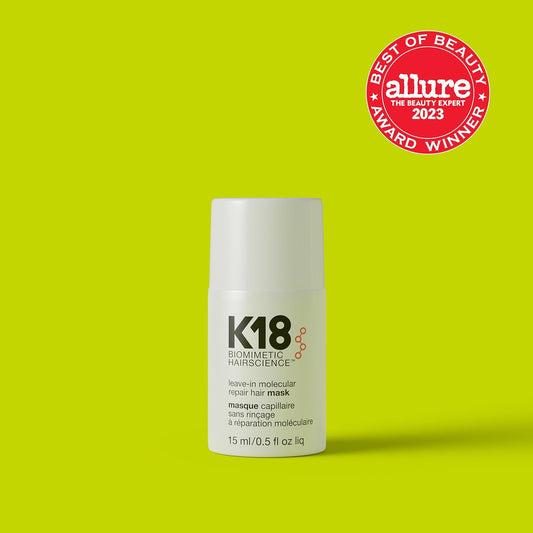 K18 Leave-In Molecular Hair Mask, Repairs Dry or Damaged Hair 15ml