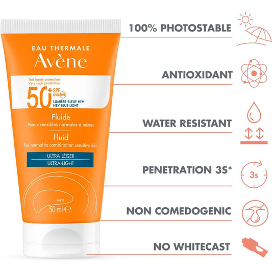 AVENE SUN SPF TINTED FLUID 50+ ULTRA_LIGHT 50 ML (Copy)