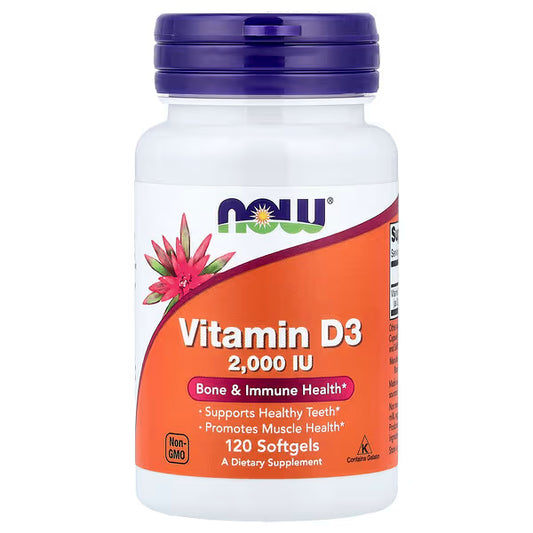NOW VITAMIN D3 2000IU 120SOFTGELS