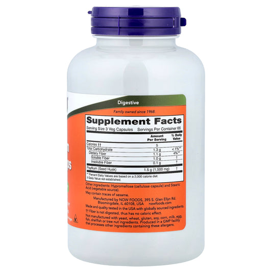 NOW PSYLLIUM HUSK 500MG 200CAP