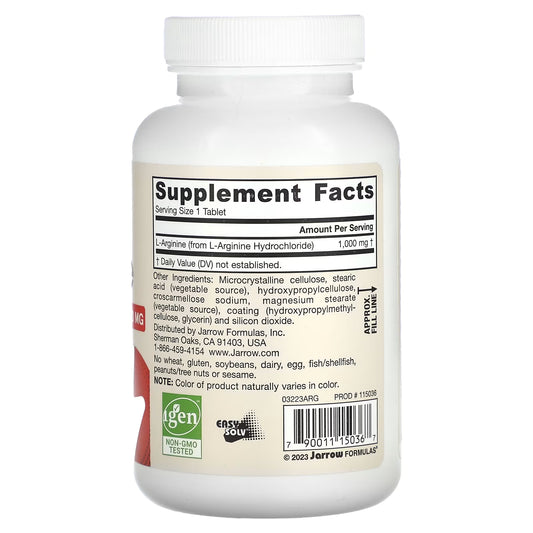 JARROW FORMULAS ARGININE 1000 MG 100 TAP