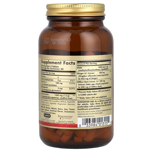 SOLGAR GLUCOSAMINE MSM COMPLEX 120 TAB