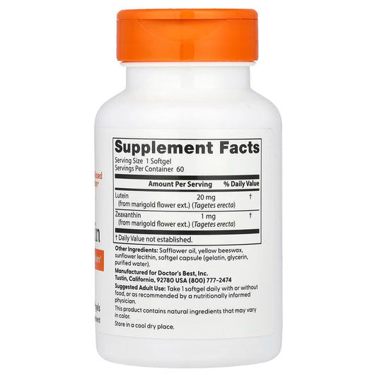 DOCTORS BEST LUTEIN 20 MG 60 SOFTGELS