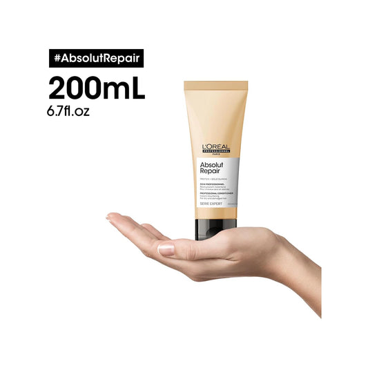 L'Oreal Professional Absolut Repairing & Resurfacing Conditioner with Protein & Gold Quinoa for Dry & Damaged Hair 200 ML