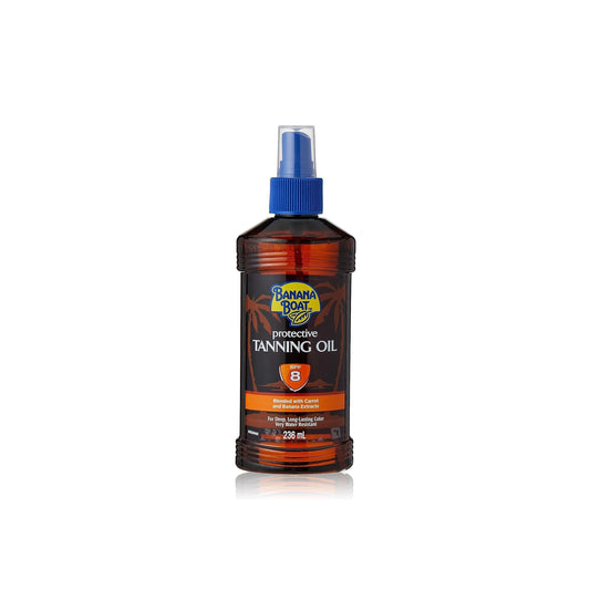 Banana Boat Water-Resistant Protective Tanning Oil Spray with Carrot & Banana Extracts SPF8 236 ml