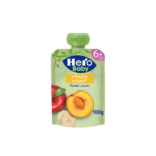 Hero Baby 3 Fruits Squeeze Puree (6+ Months) 100 gr