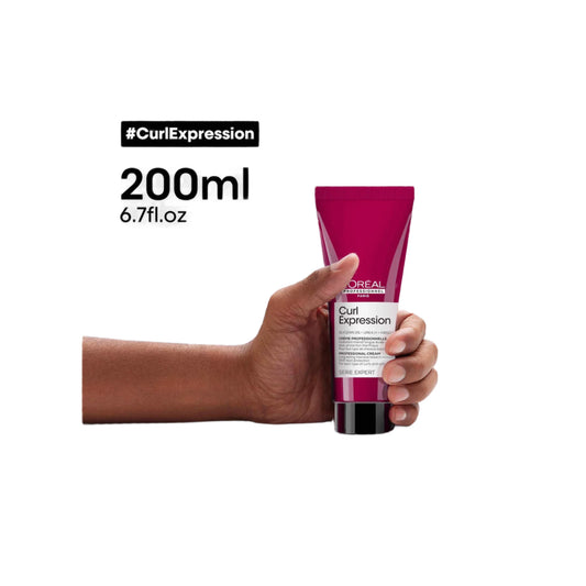L'Oreal Professional Curl Expression Moisturizing Leave-In Hair Cream with Glycerin, Urea H & Hibiscus Seed Extract for Curls & Coils 200 ML