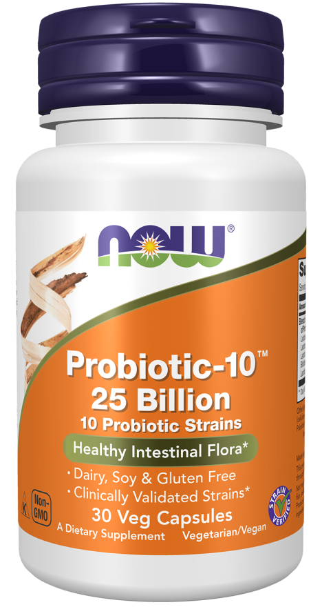 NOW Probiotic-10 25 Billion 30 Capsules