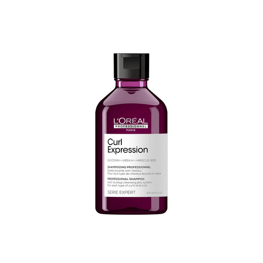 L'Oreal Professional Curl Expression Anti-Buildup Cleansing Jelly Hair Shampoo with Glycerin, Urea H & Hibiscus Seed Extract for Curls & Coils 300 ML