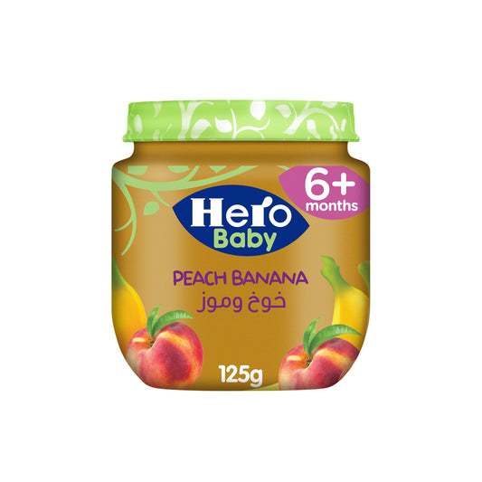 Hero Baby Peach & Banana Puree (6+ Months) 125 gr