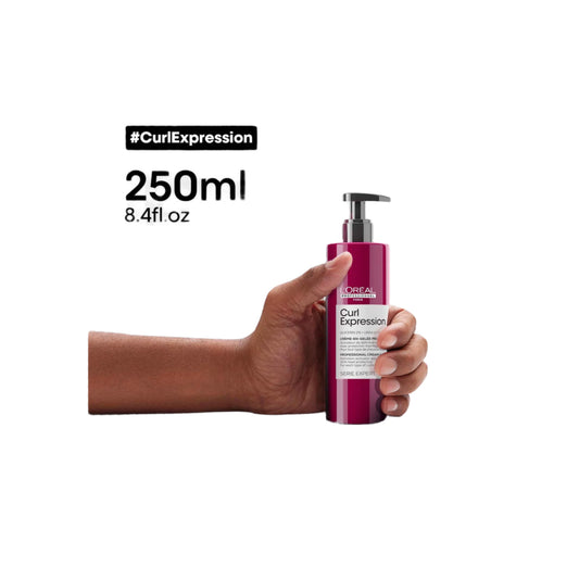 L'Oreal Professional Curl Expression Heat Protecting Leave-In Hair Cream-In-Jelly with Glycerin, Urea H & Hibiscus Seed Extract for Curls & Coils 250 ML