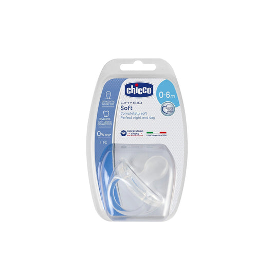 Chicco Physio Soft Silicone Orthodontic Soother (0-6Months) 1 pcs