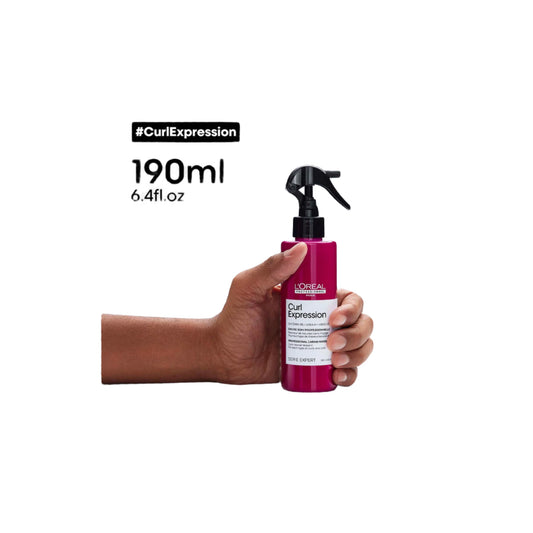 L'Oreal Professional Curl Expression Leave-In Hair Water Mist with Glycerin, Urea H & Hibiscus Seed Extract for Curls & Coils 190 ML