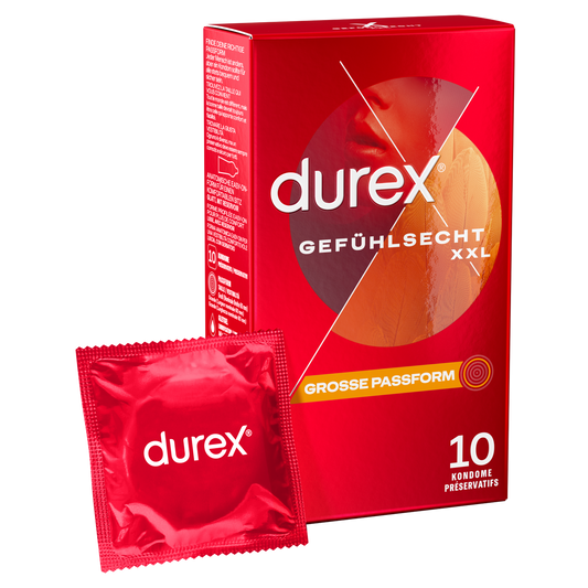 DUREX KONDOME GEFUHLSECHT EXTRA GRO? XXL 10 PIECES