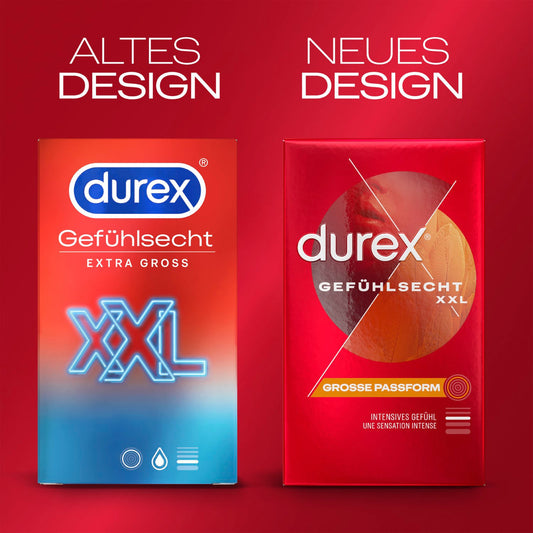 DUREX KONDOME GEFUHLSECHT EXTRA GRO? XXL 10 PIECES