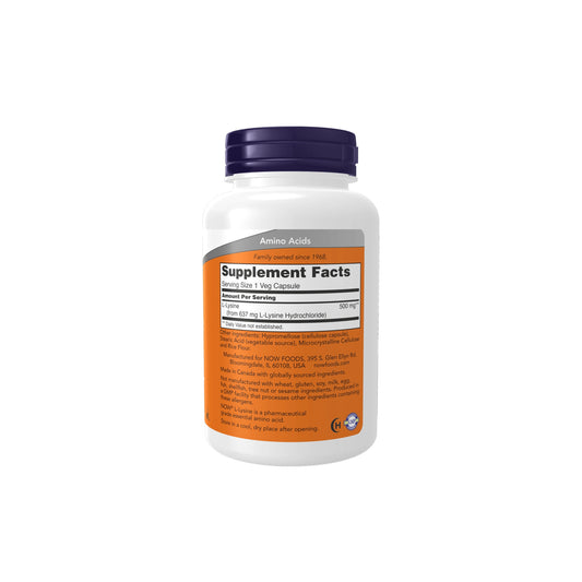 Now L-Lysine 500 MG 100 Veg Cap