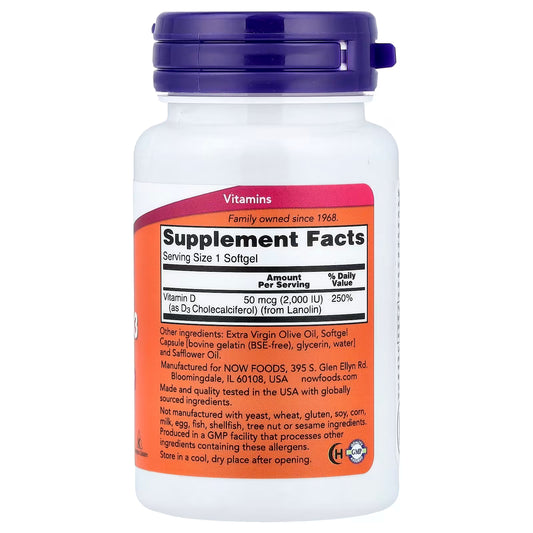 NOW VITAMIN D3 2000IU 120SOFTGELS