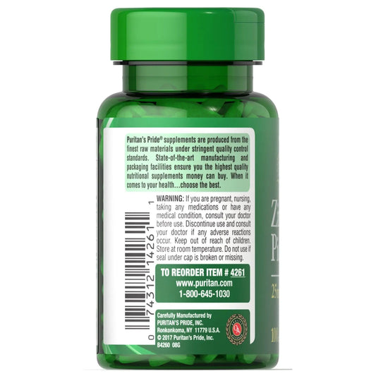 PURITANS PRIDE ZINC 25MG 100 CAPSULES
