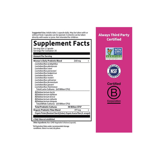Garden of Life Dr. Formulated Probiotic Once Daily Women's Supplements 30 capsules