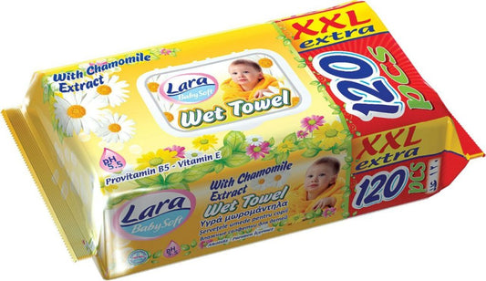 Lara Wet Chamomile 120 Wipes 120 Psc