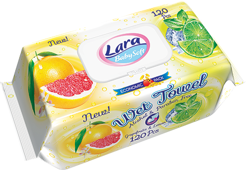 Lara Wet Wipes Lemon 120 PCS