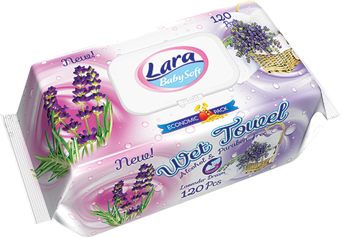 Lara Wet Wipes Lavender 120 PCS