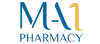 MA1 Pharmacy logo with blue and yellow design on a white background