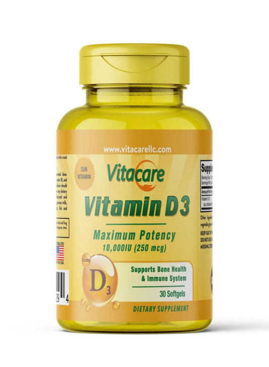 Vitacare Vitamin D3 10000 (250 MG) 30 Soft Gels